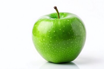 Juicy Sour Green Apple Isolated on White Background - Perfect for Food Photography