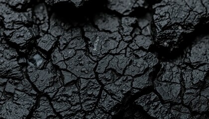 Dark Cracked Surface with Textured Details and Natural Patterns