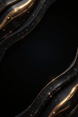 Abstract black gold curves, elegant luxury background, graphic, illustration