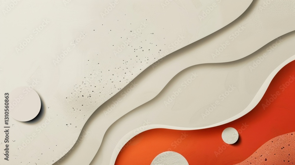 Poster abstract design with flowing shapes and soft colors
