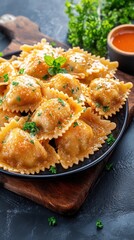 Savory plate of pasta drenched in rich tomato sauce and topped with grated cheese for an authentic italian experience