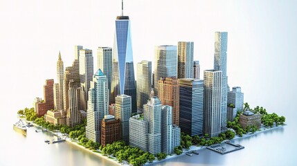 Obraz premium Skyline of Modern High-Rise Buildings in Urban Environment