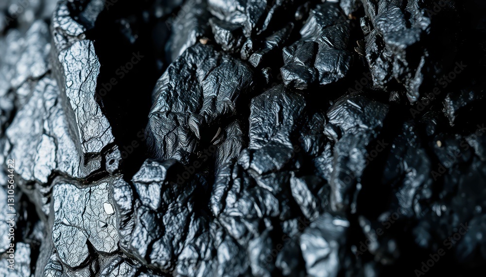 Aufkleber close-up view of charcoal textures and patterns in black surface