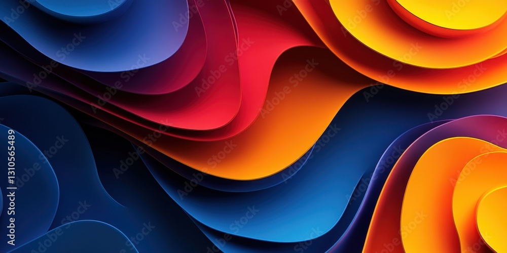 Poster vibrant abstract waves of color creating a dynamic and energetic visual experience