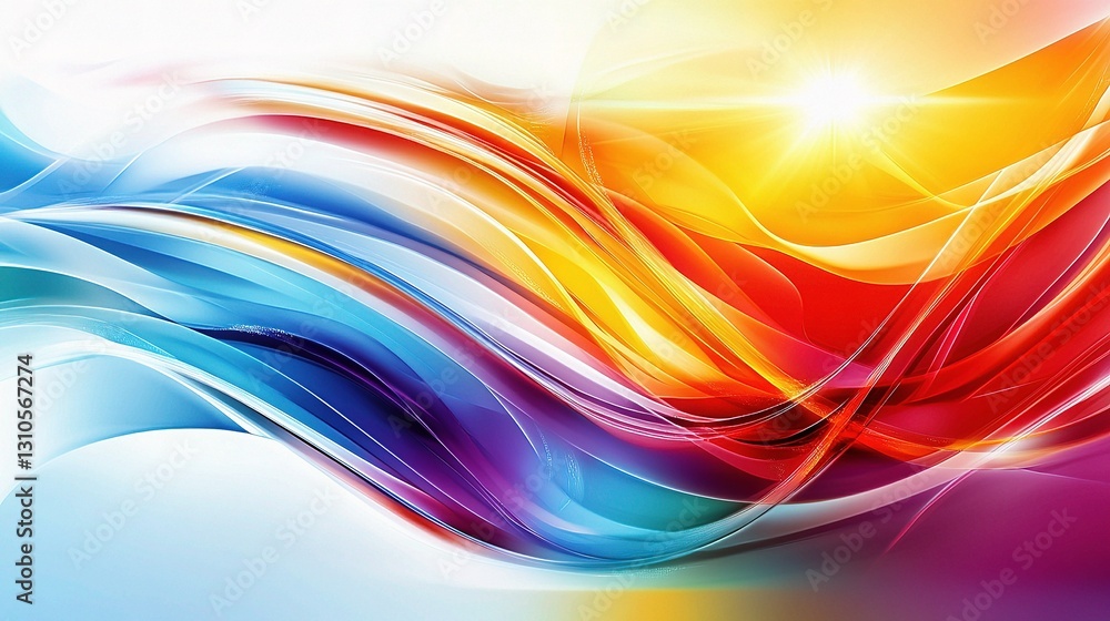 Poster abstract web page design templates with colorful flowing lines