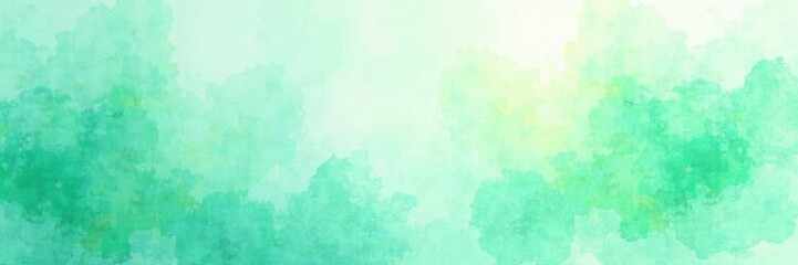 Minty green watercolor, delicate abstract forms, sophisticated, understated