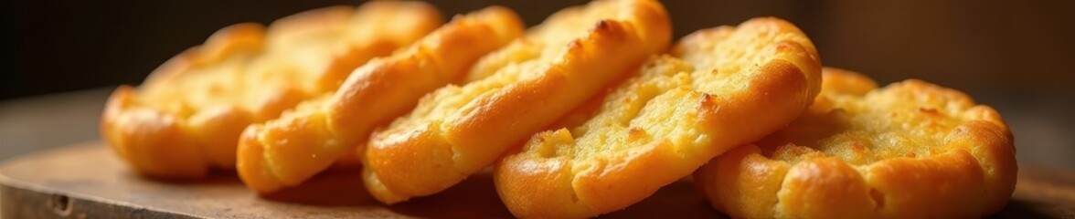 Perfectly golden-brown, crisp exterior, soft fluffy interior, airy, snack