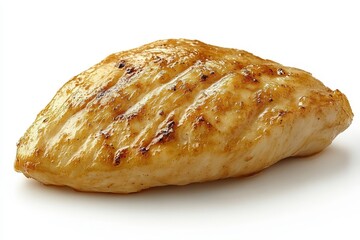 Grilled Chicken Breast on White Background for Healthy Eating Concept