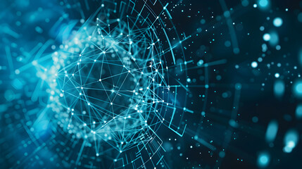 An abstract depiction of a connected web of technologies following a TQ pattern.