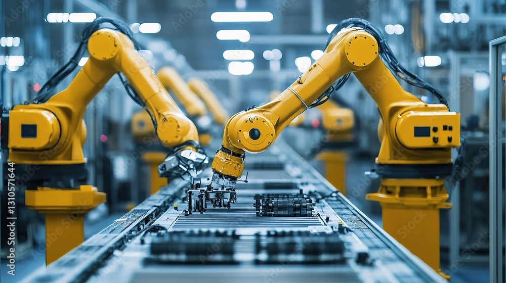 Poster advanced robotics in auto manufacturing with efficient assembly lines