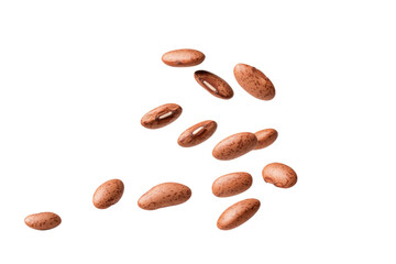 Obraz premium Bunch of red beans are flying through the air, isolated