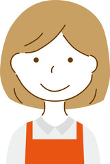 エプロンを付けている女性
