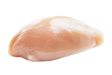 Piece of chicken is sitting on a white background, isolated