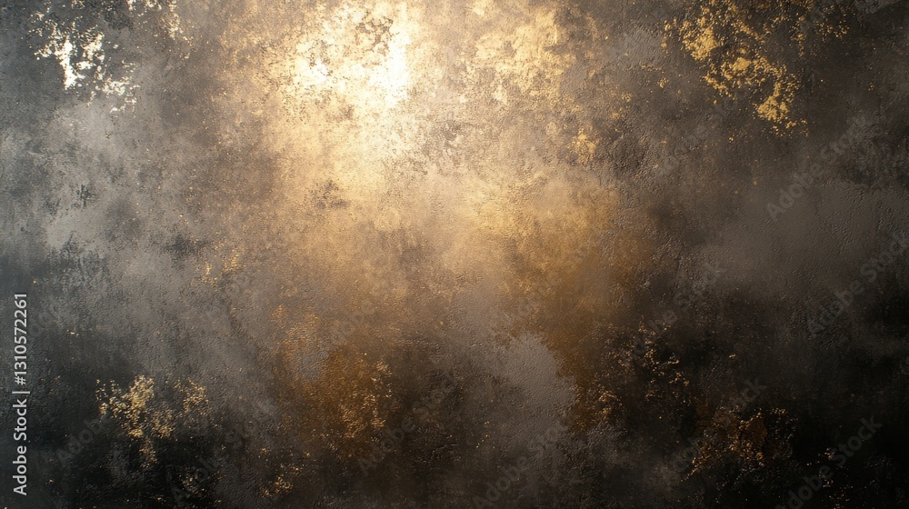 Poster an abstract dark and gold textured surface with highlighted gradients