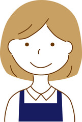エプロンを付けている女性
