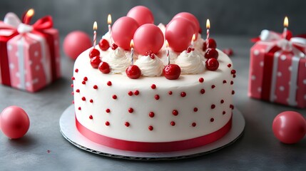 Festive Birthday Cake with Gifts