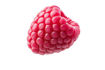 Close up of a red raspberry, isolated