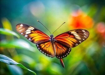 Fototapeta premium Longwing Butterfly in Flight, Vibrant Wings, Long Exposure Photography