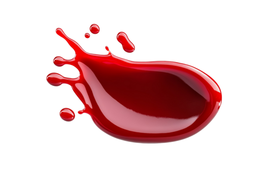 Splash of red paint on a white background, isolated