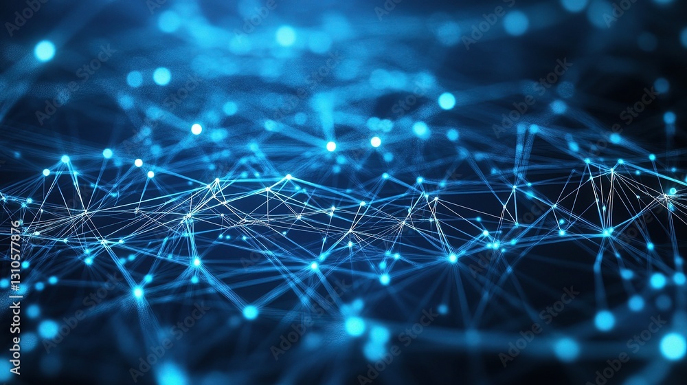 Aufkleber modern technology background with glowing lines and networks