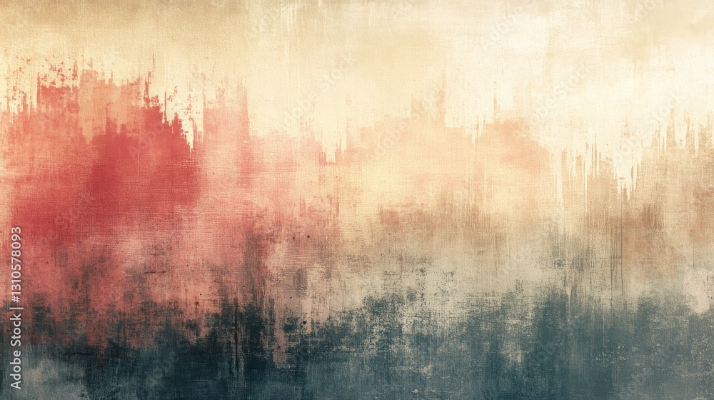 Poster abstract impressionistic painting with layered colors and textured background