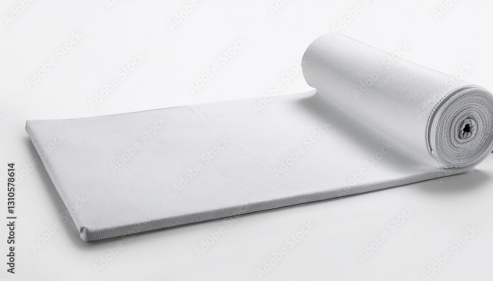 Poster stitched perfection adjustable white table runner in pristine isolation, a versatile design element 