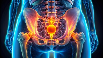 Low-Light MRI Scan: Detailed Pelvic Anatomy for Medical Diagnosis