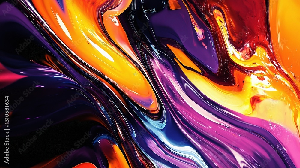 Poster abstract background design with flowing colors and vibrant lines