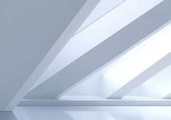 Obraz premium Modern Minimalist Ceiling Design with Natural Light Enhancing White Space