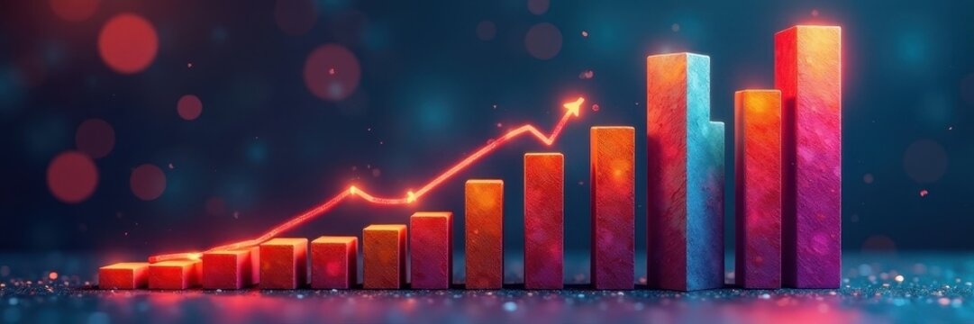 Bar chart illustrating increasing inflation alongside decreasing GDP , slump, market, graph