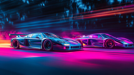 Fototapeta premium Car racing, moving car, speed, adrenaline