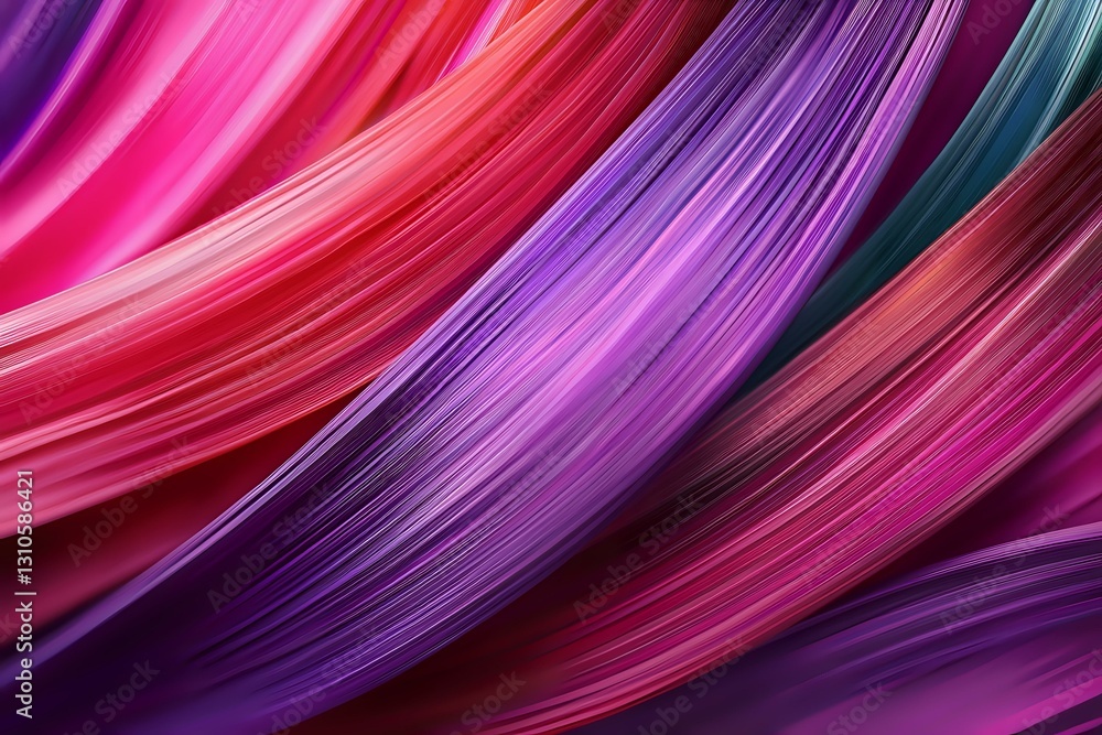Poster abstract flowing curves in vibrant pink, purple and teal colors create dynamic motion effect with sm