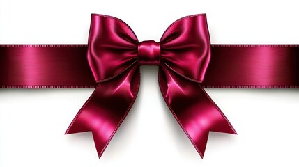 Fototapeta premium Elegant Crimson Bow on Ribbon