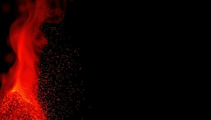 Fototapeta premium Vibrant Red Smoke Swirls with Sparkles on Dark Background