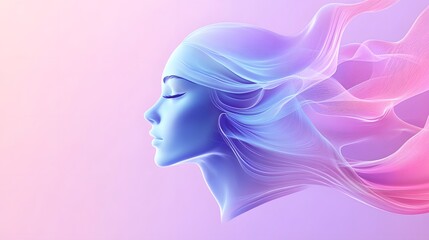 Side face outlined by colored lines