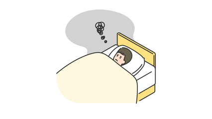 睡眠：なかなか眠れない男性