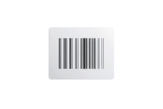 White barcode with black lines, isolated