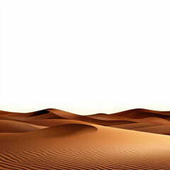 A vast expanse of smooth, golden sand dunes under a bright, clear sky, creating a serene and tranquil desert landscape.