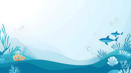 Blue underwater world map
