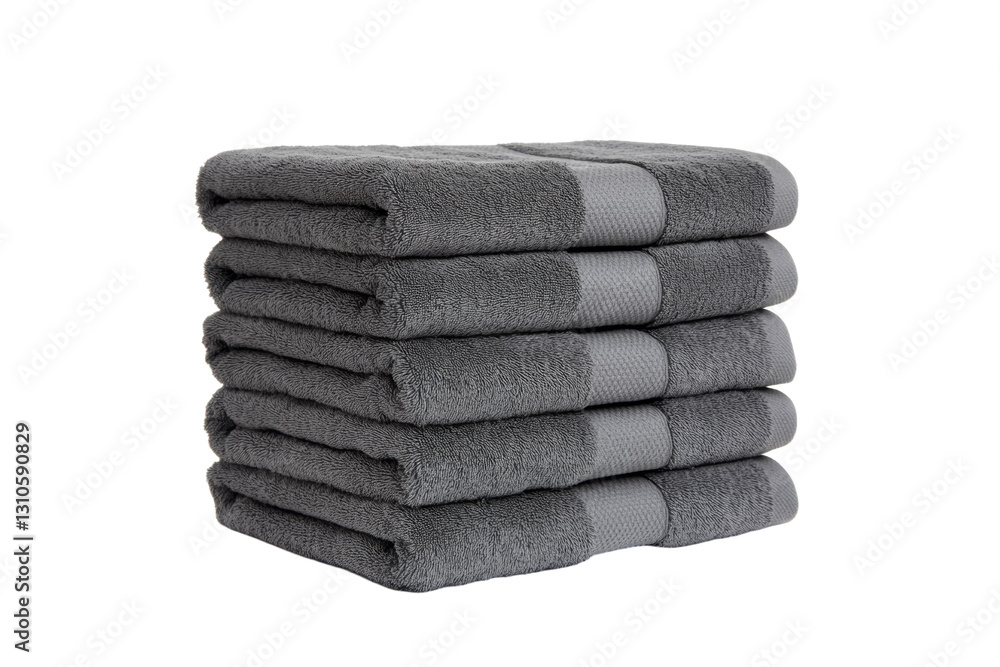 Poster stack of four towels with a gray color, isolated