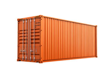 Large orange container with the letters "LCL" on the side, isolated
