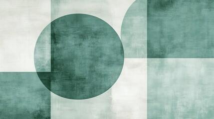 Geometric Abstract Composition Featuring Circles and Rectangular Shapes