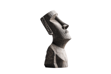 Statue of a man with a big nose and a small head, isolated