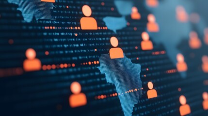 Network of orange icons