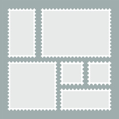 Postage stamps flat vector design