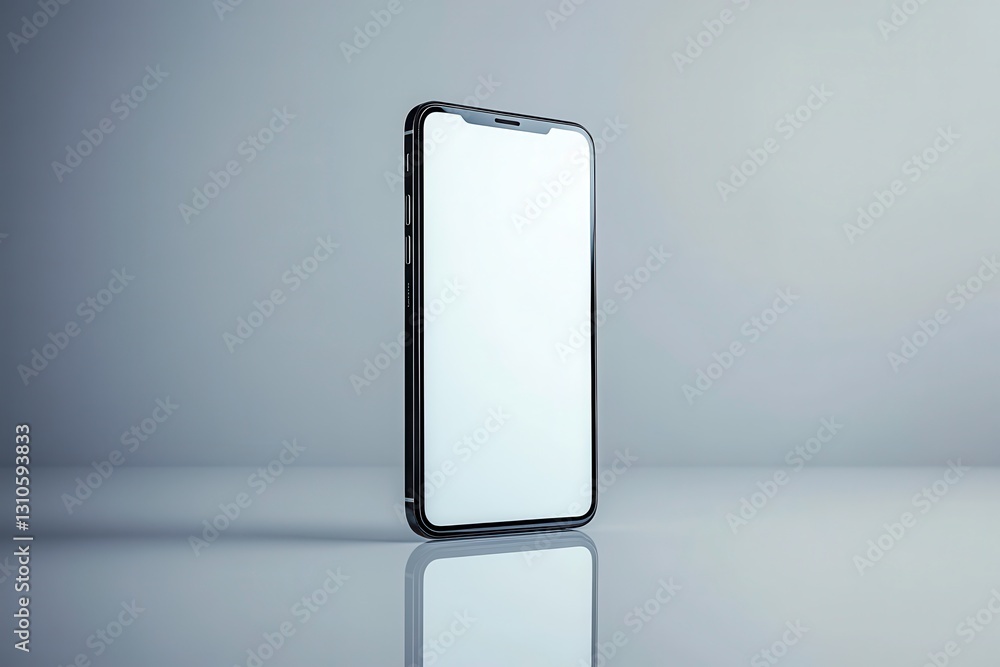 Poster sleek modern smartphone on reflective surface with intricate details under soft ambient lighting gen