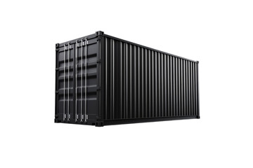 Large black container is sitting on a white background, isolated