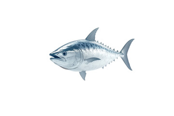 Large fish with a white belly and a black tail, isolated