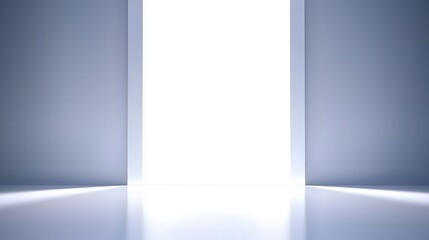 Fototapeta premium Bright Doorway Illuminating a Minimalistic Space with Inviting Ambiance