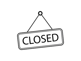 Closed banner icon illustration vector